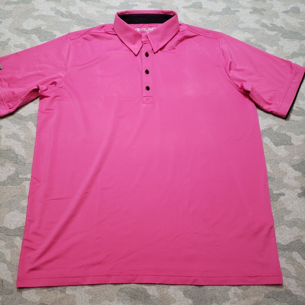 G.Mac By Kartel Polo Shirt Mens XL Pink Short Sleeve